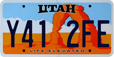 UT license plate Y412FE