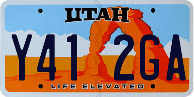 UT license plate Y412GA