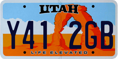 UT license plate Y412GB