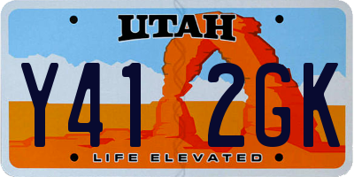 UT license plate Y412GK