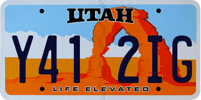 UT license plate Y412IG