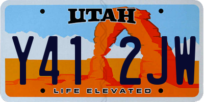 UT license plate Y412JW
