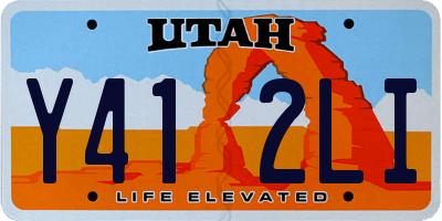 UT license plate Y412LI