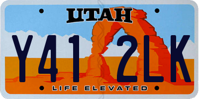UT license plate Y412LK