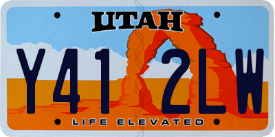 UT license plate Y412LW