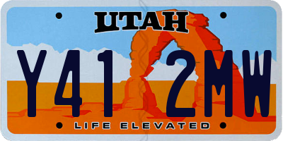 UT license plate Y412MW