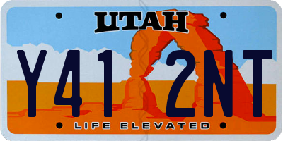 UT license plate Y412NT