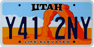 UT license plate Y412NY