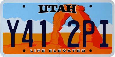 UT license plate Y412PI