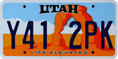 UT license plate Y412PK