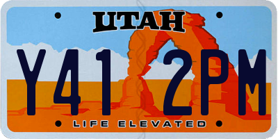 UT license plate Y412PM