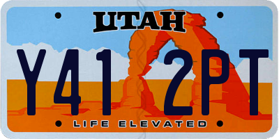 UT license plate Y412PT