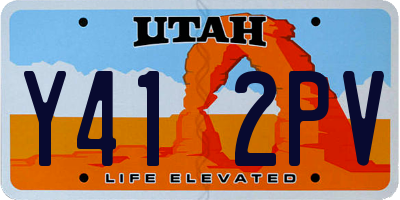UT license plate Y412PV