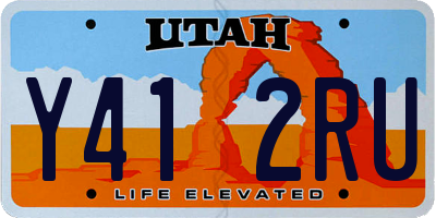 UT license plate Y412RU