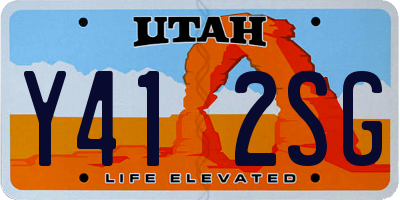 UT license plate Y412SG