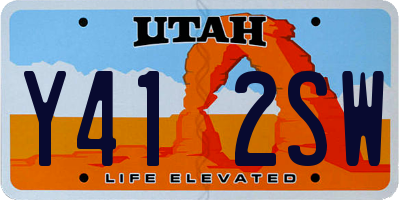 UT license plate Y412SW