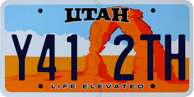 UT license plate Y412TH