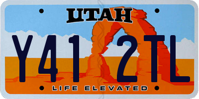 UT license plate Y412TL