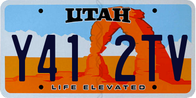 UT license plate Y412TV