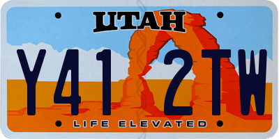 UT license plate Y412TW