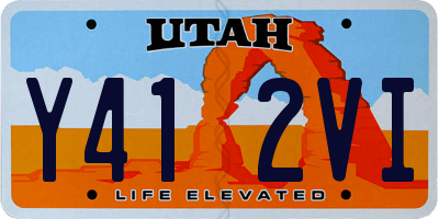 UT license plate Y412VI