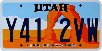 UT license plate Y412VW