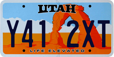 UT license plate Y412XT