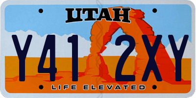 UT license plate Y412XY