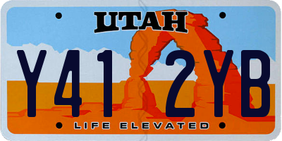 UT license plate Y412YB