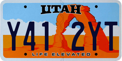 UT license plate Y412YT