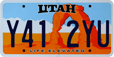 UT license plate Y412YU