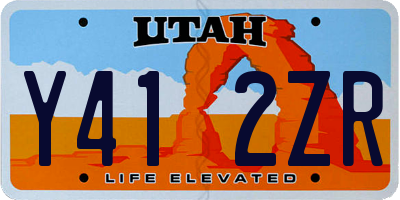 UT license plate Y412ZR