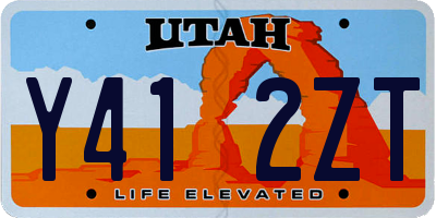 UT license plate Y412ZT