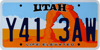 UT license plate Y413AW