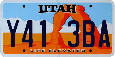 UT license plate Y413BA