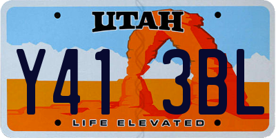 UT license plate Y413BL