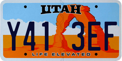 UT license plate Y413EF