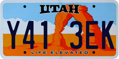 UT license plate Y413EK