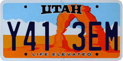 UT license plate Y413EM