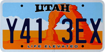 UT license plate Y413EX