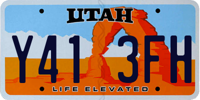 UT license plate Y413FH