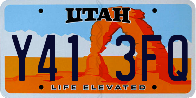 UT license plate Y413FQ