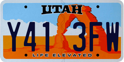 UT license plate Y413FW