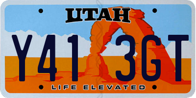 UT license plate Y413GT