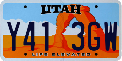 UT license plate Y413GW