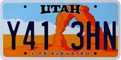 UT license plate Y413HN