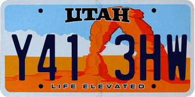 UT license plate Y413HW