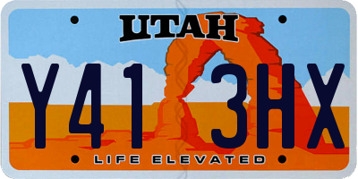 UT license plate Y413HX