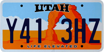 UT license plate Y413HZ