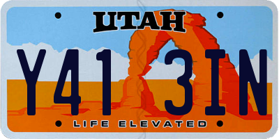UT license plate Y413IN